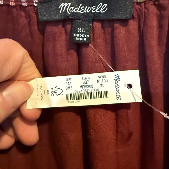 Madewell Seersucker Wrap Mini Dress NWT size XL - Picture 8 of 9